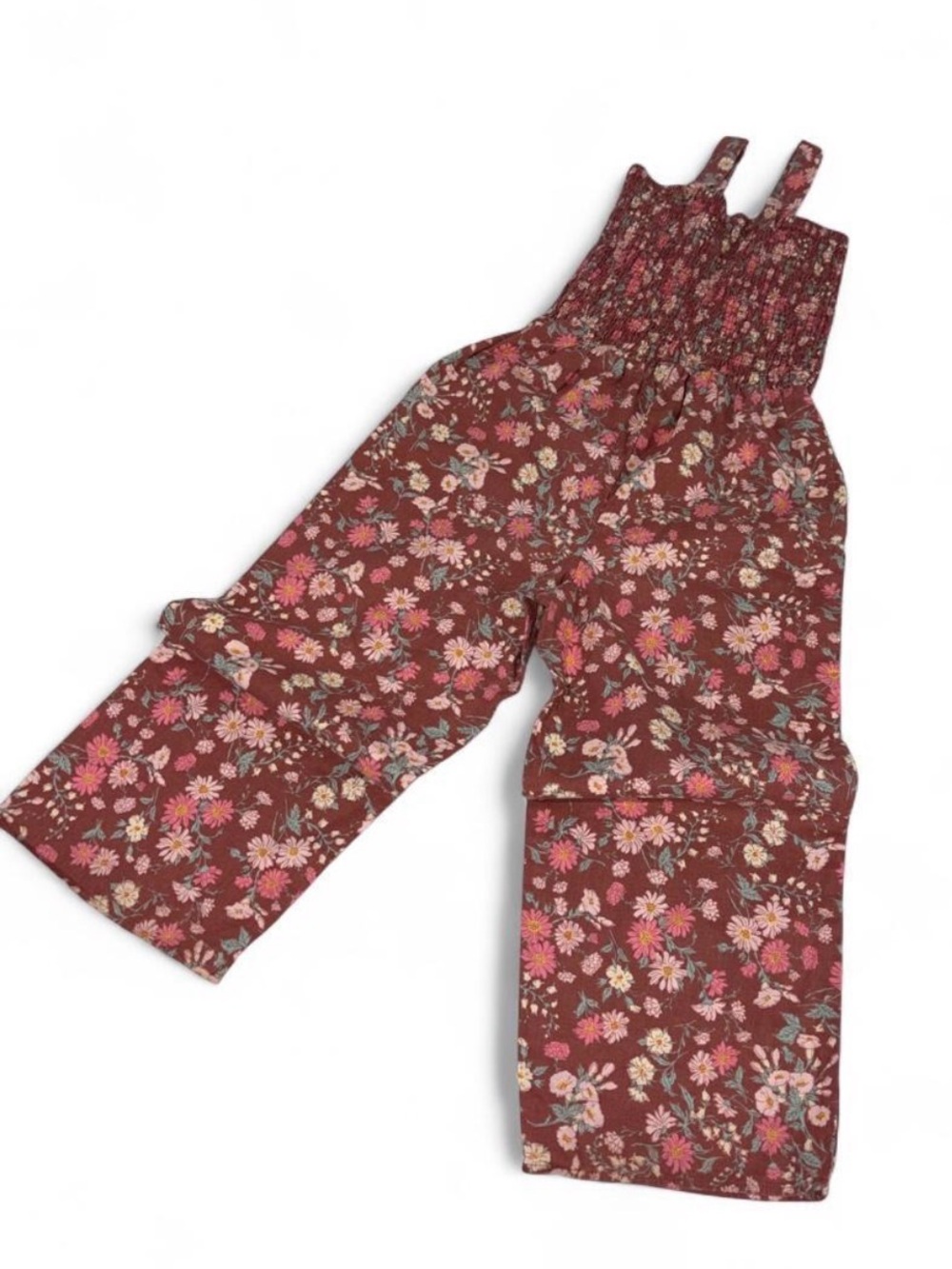Oshkosh B’Gosh Floral Wide-Leg Jumpsuit - Brown Pink size 12